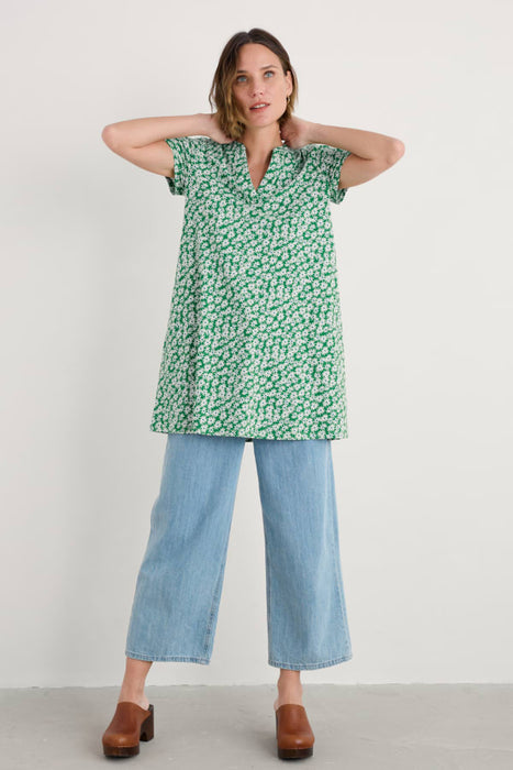 Seasalt Women's Wreathe Short Sleeve Jersey Tunic In Screenprint Daisy Island