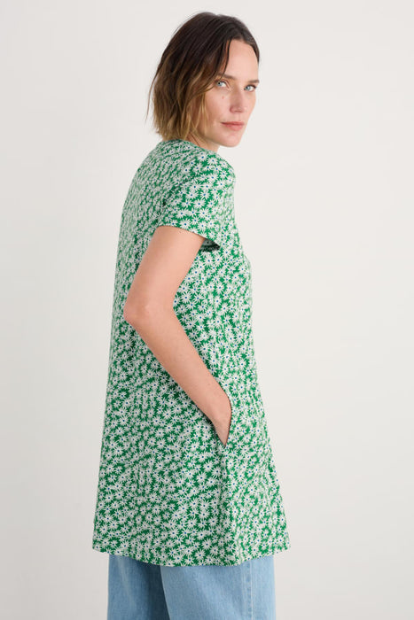 Seasalt Women's Wreathe Short Sleeve Jersey Tunic In Screenprint Daisy Island