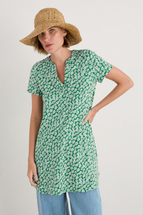 Seasalt Women's Wreathe Short Sleeve Jersey Tunic In Screenprint Daisy Island