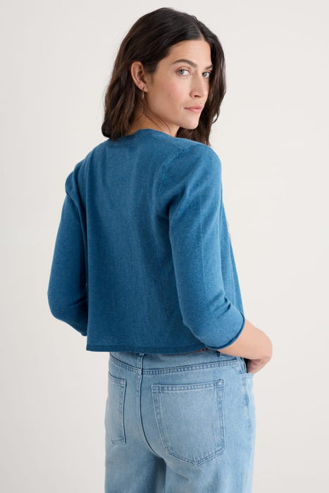 Seasalt Women's Vanessa Knitted Cardigan in GOTS-Certified Organic Cotton In Sailor