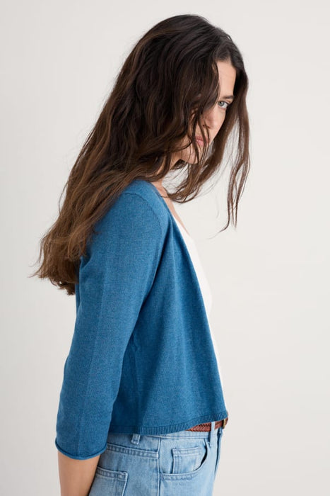 Seasalt Women's Vanessa Knitted Cardigan in GOTS-Certified Organic Cotton In Sailor