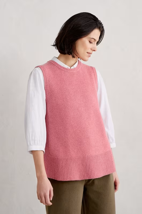 Seasalt Women's Coupling Knitted Vest In Wild Rose — Maple Gifts