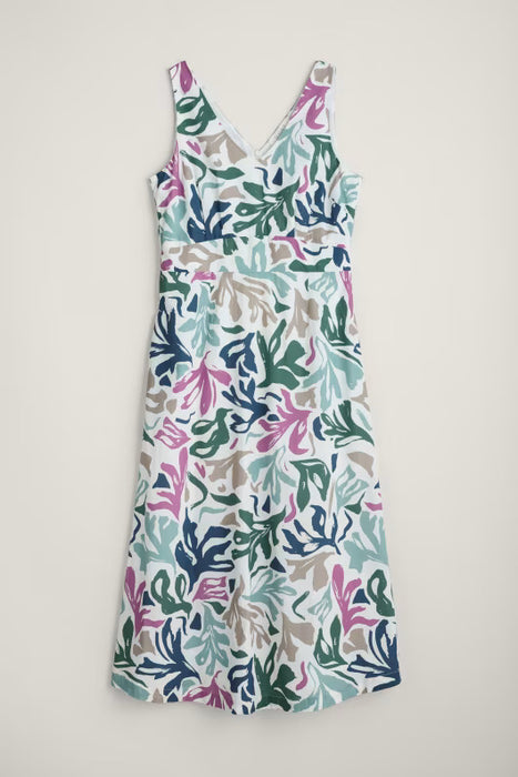 Seasalt Women's Sky Beyond Sleeveless V-Neck Dress - Sea Frond Chalk