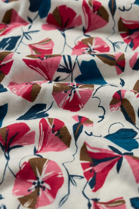 Seasalt Women's Appletree Keyhole Detail T-Shirt In Parasol Floral Chalk