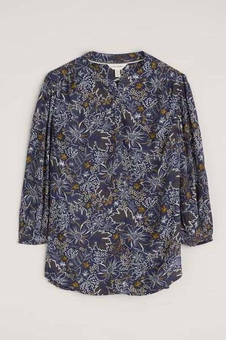 Seasalt Women's Willow Path Printed Shirt In Winter Camellia Maritime