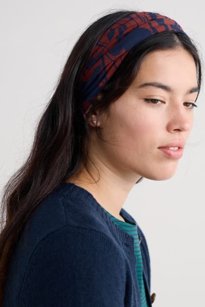 Seasalt Women's Organic Cotton Handyband In Windswept Floral Burgundy