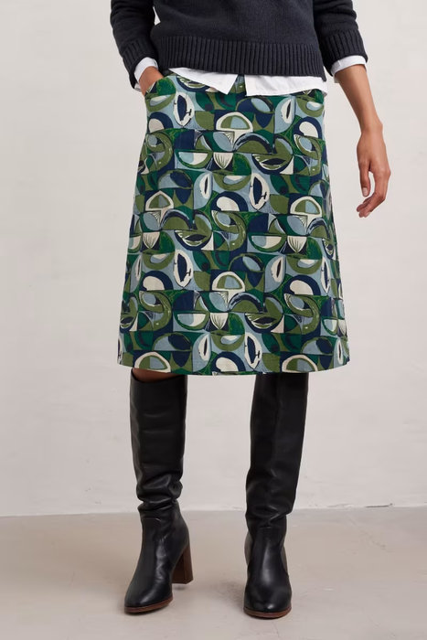 Seasalt Women's Forest View Skirt In Land Forms Cut Grass