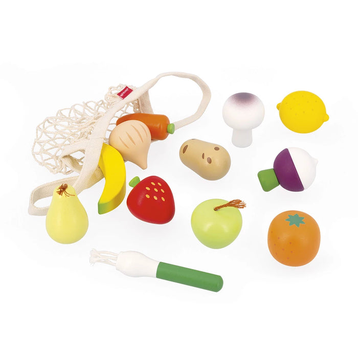 Juratoys Set Of 12 Fruits And Vegetables In Net