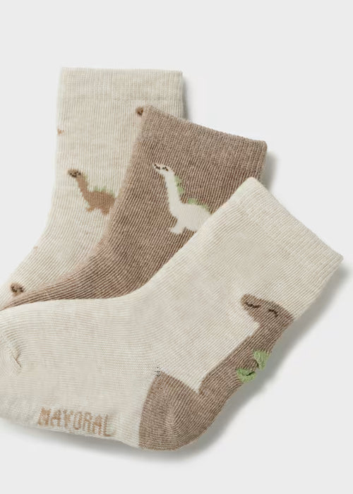 Mayoral Boys Patterned Sock Set In Truffle