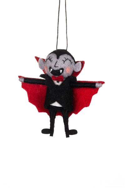 Shoeless Joe Dracula In Red Cape Hanging Decoration