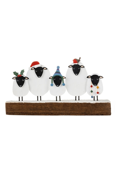 Shoeless Joe Five Festive Sheep Christmas Ornament