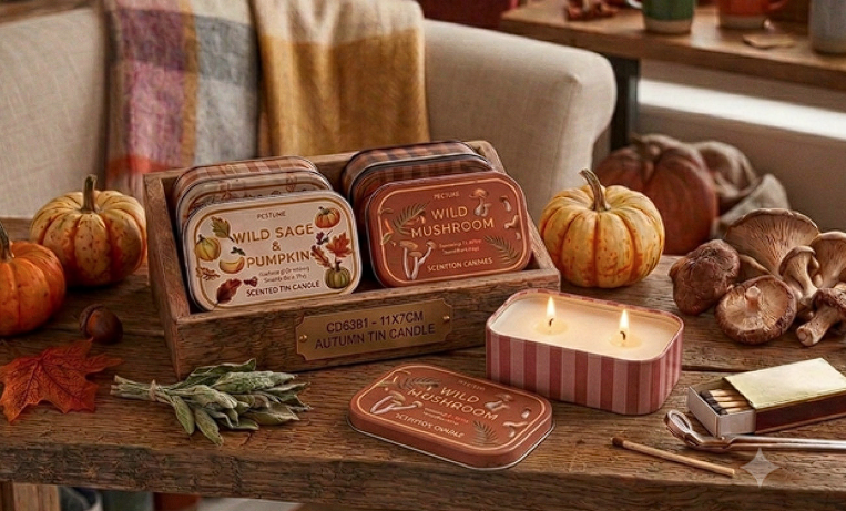 Sifcon Autumn Tin Candle 11x7cm