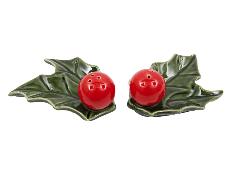 Sifcon Christmas Holly Leaf Salt & Pepper