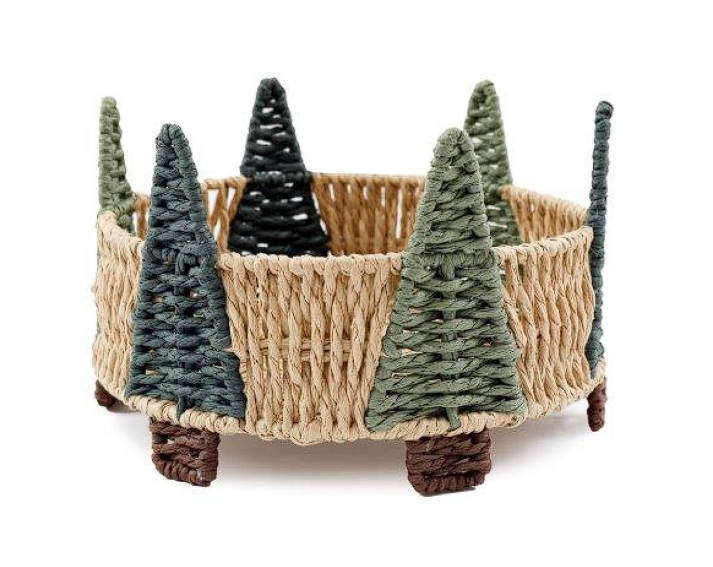 Sifcon Christmas Paper Basket With Trees 25 x 15cm