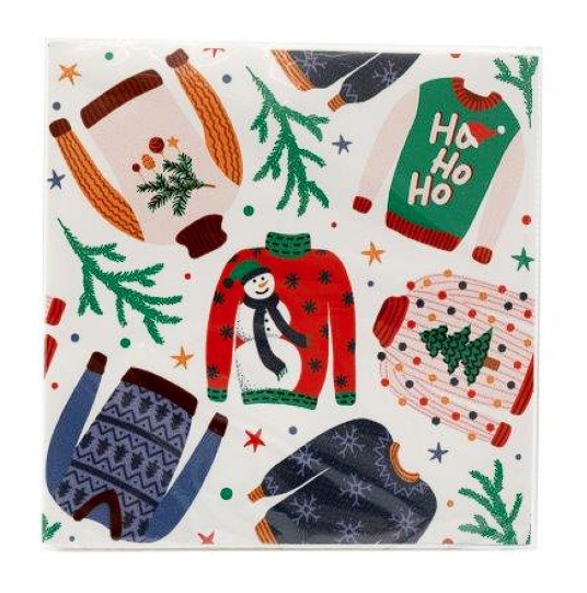 Sifcon Christmas Jumpers Napkins 20 Pack