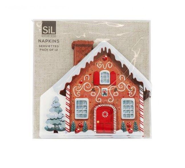 Sifcon Gingerbread House Napkins 12 Pack