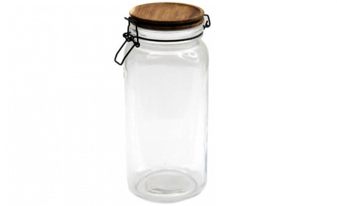 Sifcon Large Glass Jar With Acacia Lid