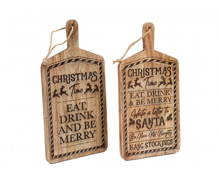 Sifcon Wooden Christmas Time Serving Board 25x50cm