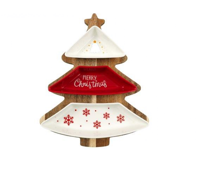 Sifcon Christmas 4 Piece Tree Tapas Set