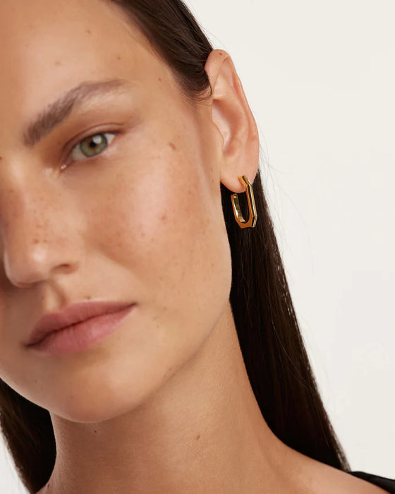 PDPAOLA Signature Link Earrings Gold