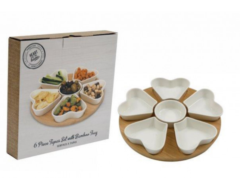 Sifcon 6pc Tapas Set With Bamboo Tray