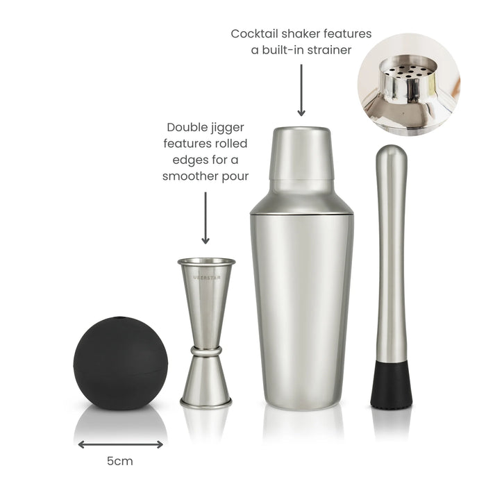 Cocktail Master Gift Set - Silver