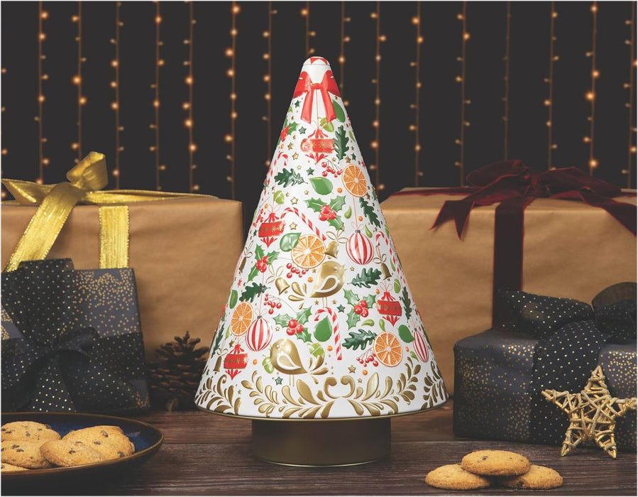 Silver Crane Co Musical Christmas Tree Chocolate Chip Biscuits Tin