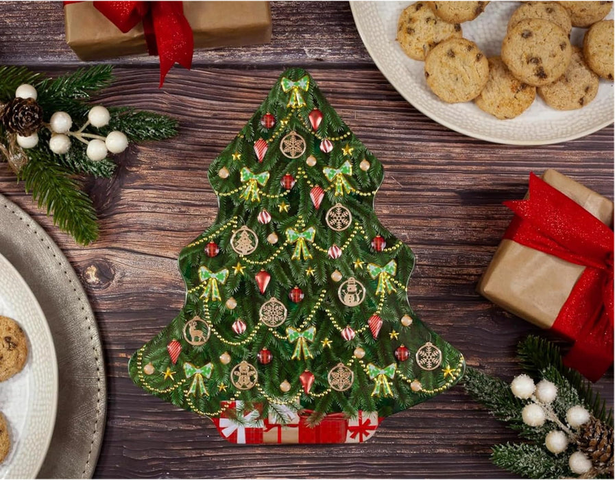 Silver Crane Co Christmas Tree Chocolate Chip Biscuits Tin