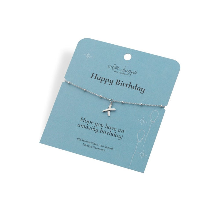 Hot Diamonds Silver Whisper Bracelet - Happy Birthday