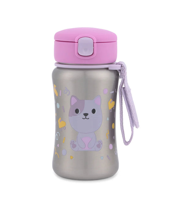 Skip Hop Besties Squad Stainless Steel Straw Bottle - Cat