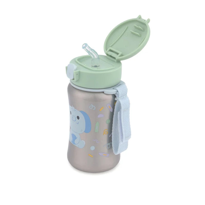 Skip Hop Besties Squad Stainless Steel Straw Bottle - Elephant