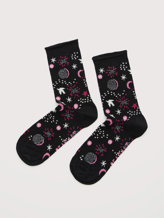 Seasalt Women's Snowy Scenes Socks In Starry Night Onyx