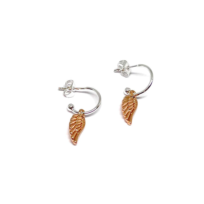 Clementine Sophia Angel Wing Earrings - Rose Gold