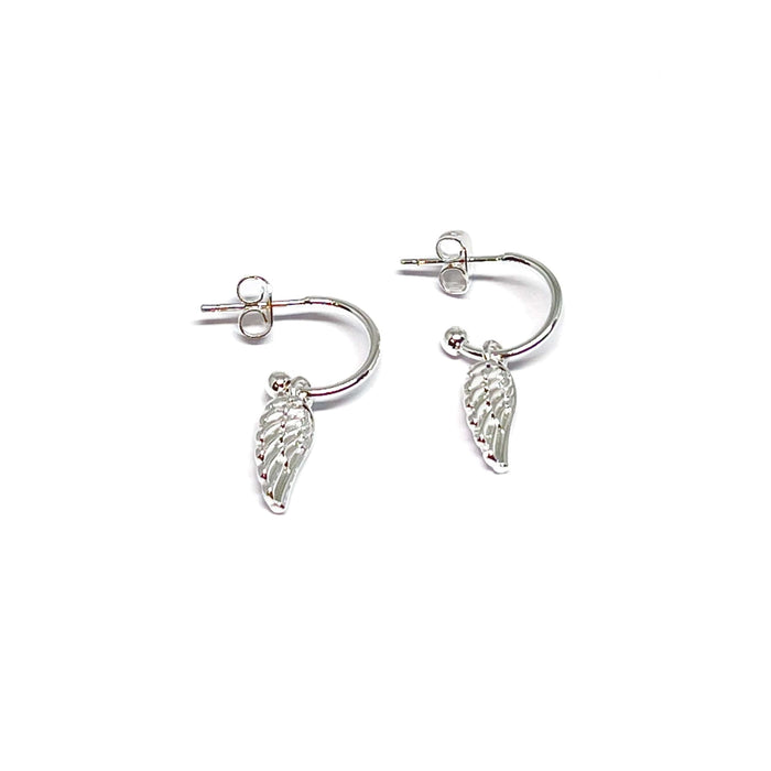 Clementine Sophia Angel Wing Earrings - Silver