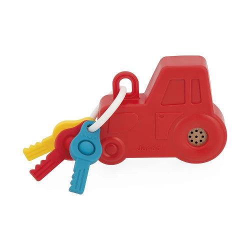 Janod Sound And Light Tractor Wood Keychain