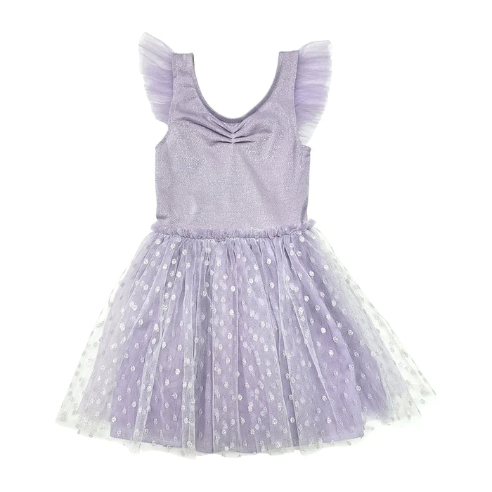 Albetta Sparkle Lilac Ruffle Dress