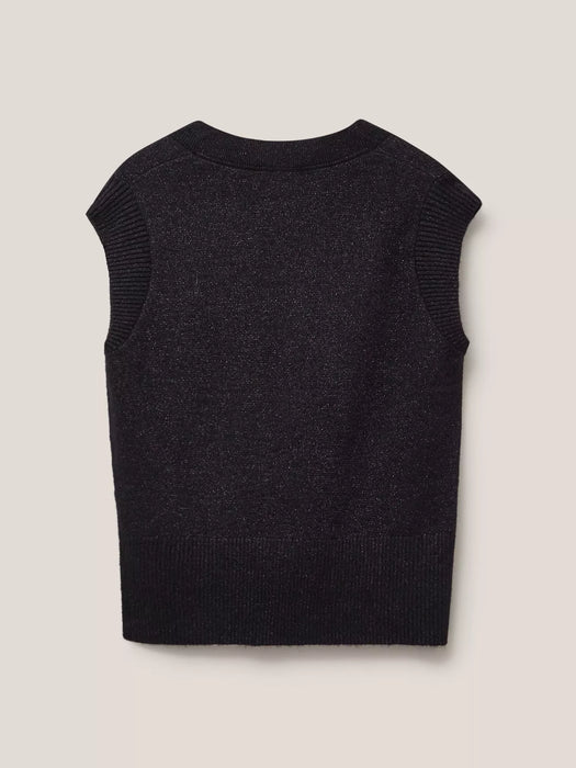 White Stuff Women's Sparkle Tank Jumper - Pure Black