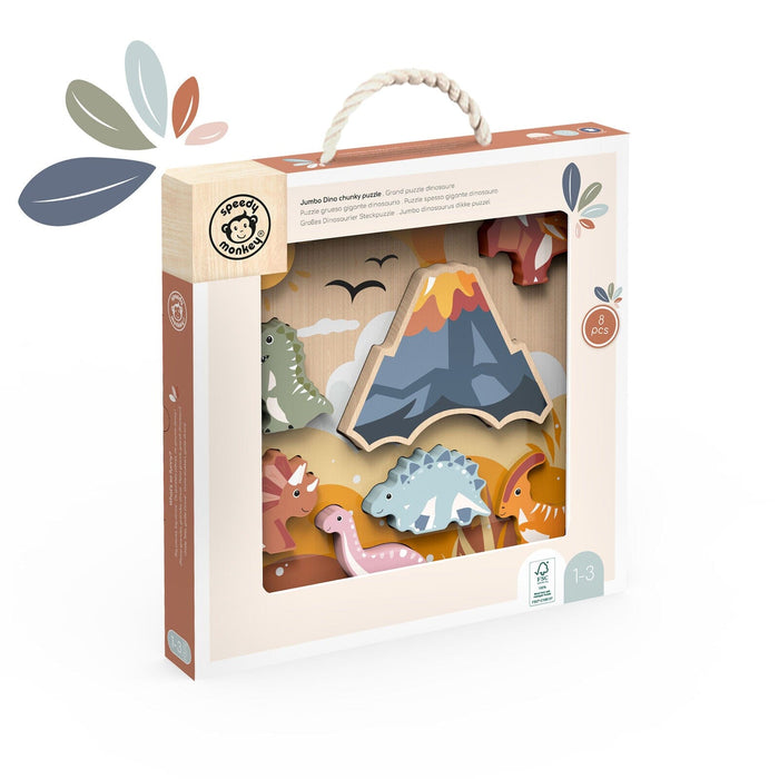 Speedy Monkey Chunky Puzzle Dinosaur