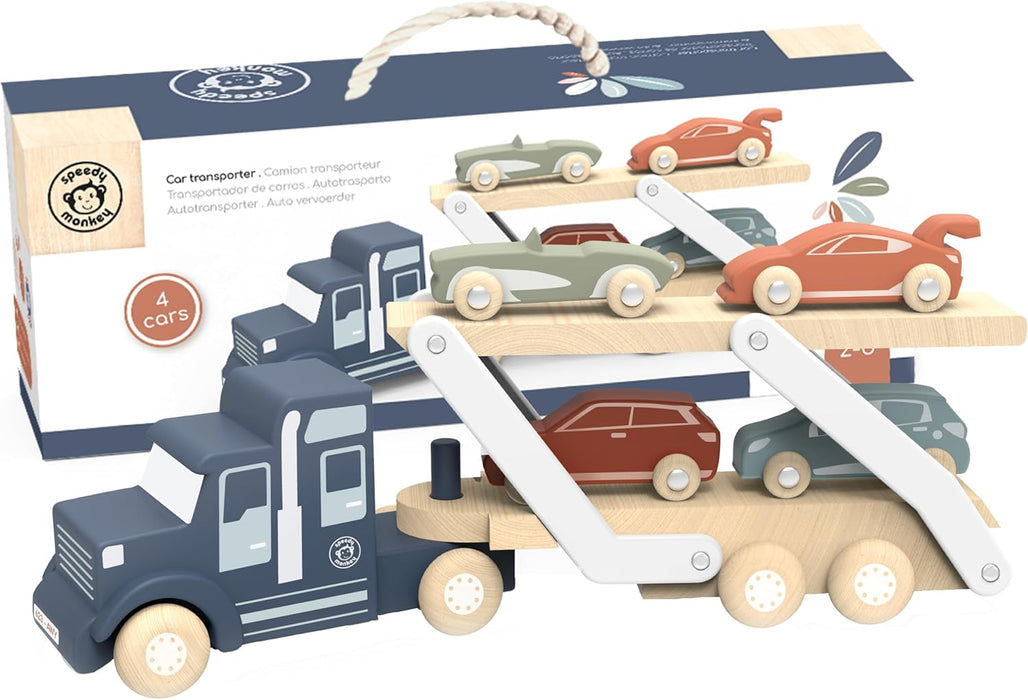 Speedy Monkey Wooden Car Transporter