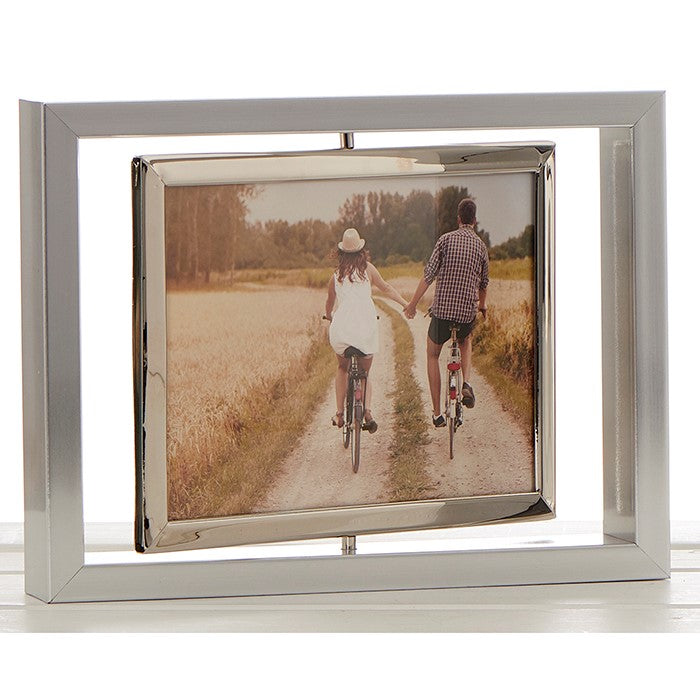 Bright Silver Spin Photo Frame 4x4