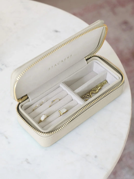 Stackers Zipped Travel Oatmeal Jewellery Box