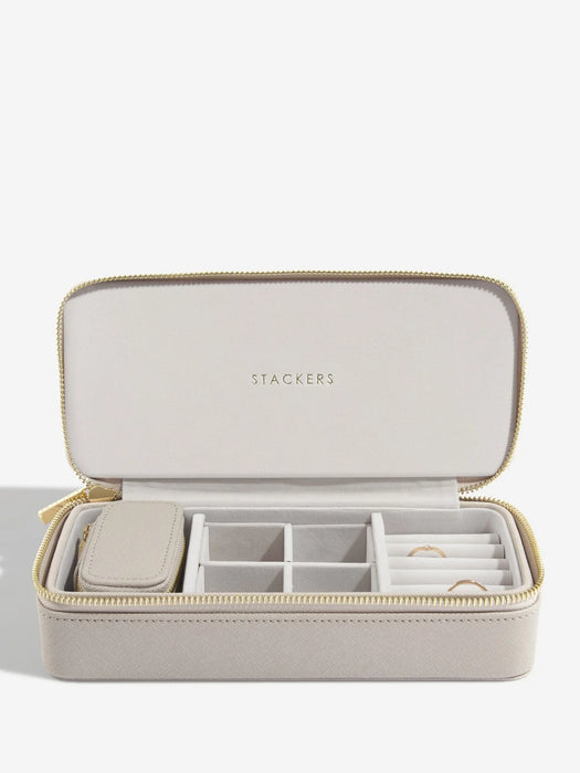 Stackers Taupe Zipped Travel Jewellery Box