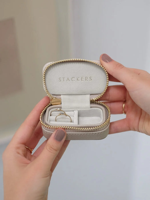Stackers Taupe Zipped Travel Taupe Jewellery Box