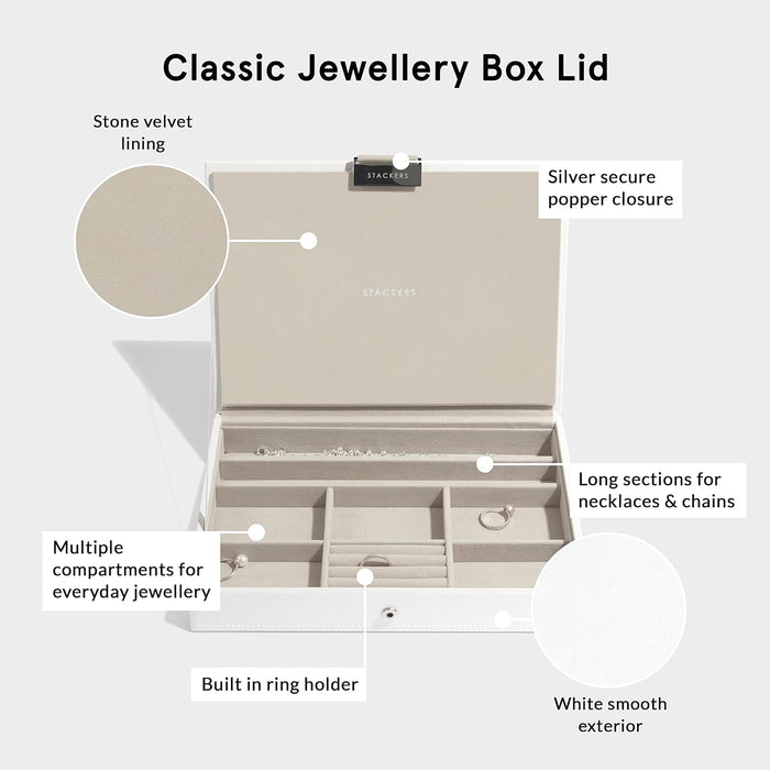 Stackers White Classic Jewellery Box Lid
