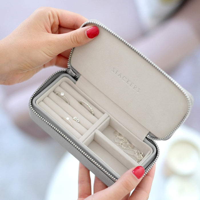 Stackers Blue Medium Zipped Travel Jewellery Box