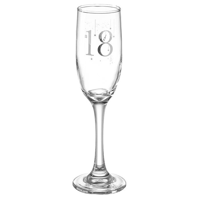 Star Birthday Collection Glass Flute Age 18
