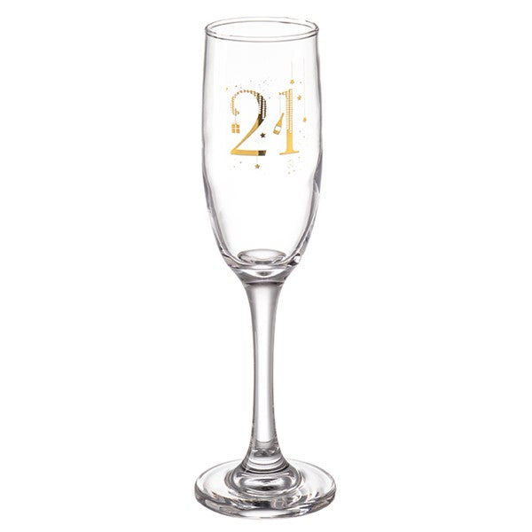 Star Birthday Collection Glass Flute Age 21