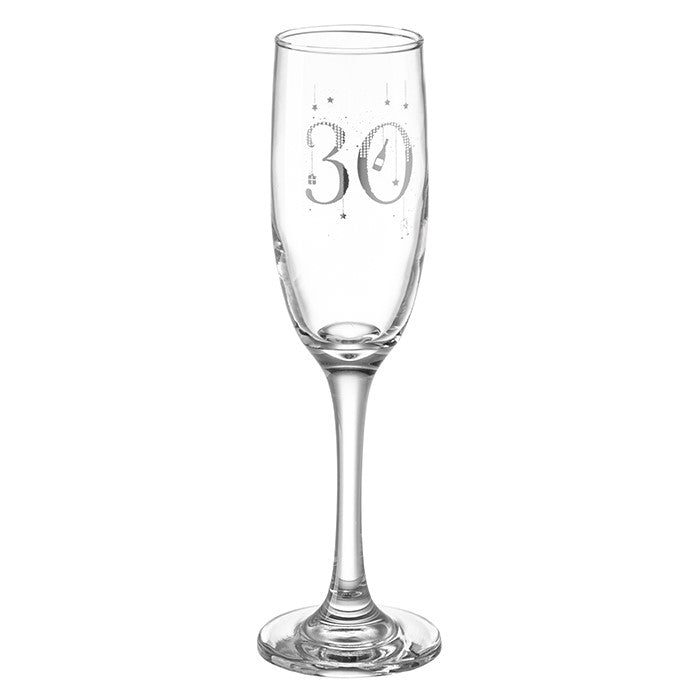 Star Birthday Collection Glass Flute Age 30