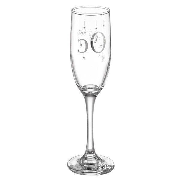 Star Birthday Collection Glass Flute Age 50
