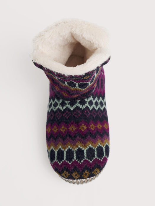 Seasalt Women's Snooze Slipper Booties In Modernist Grape Multi